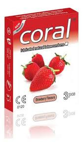 Coral Condom 3-Strawbery  Flavours - 10*3'=30pcs 1 box
