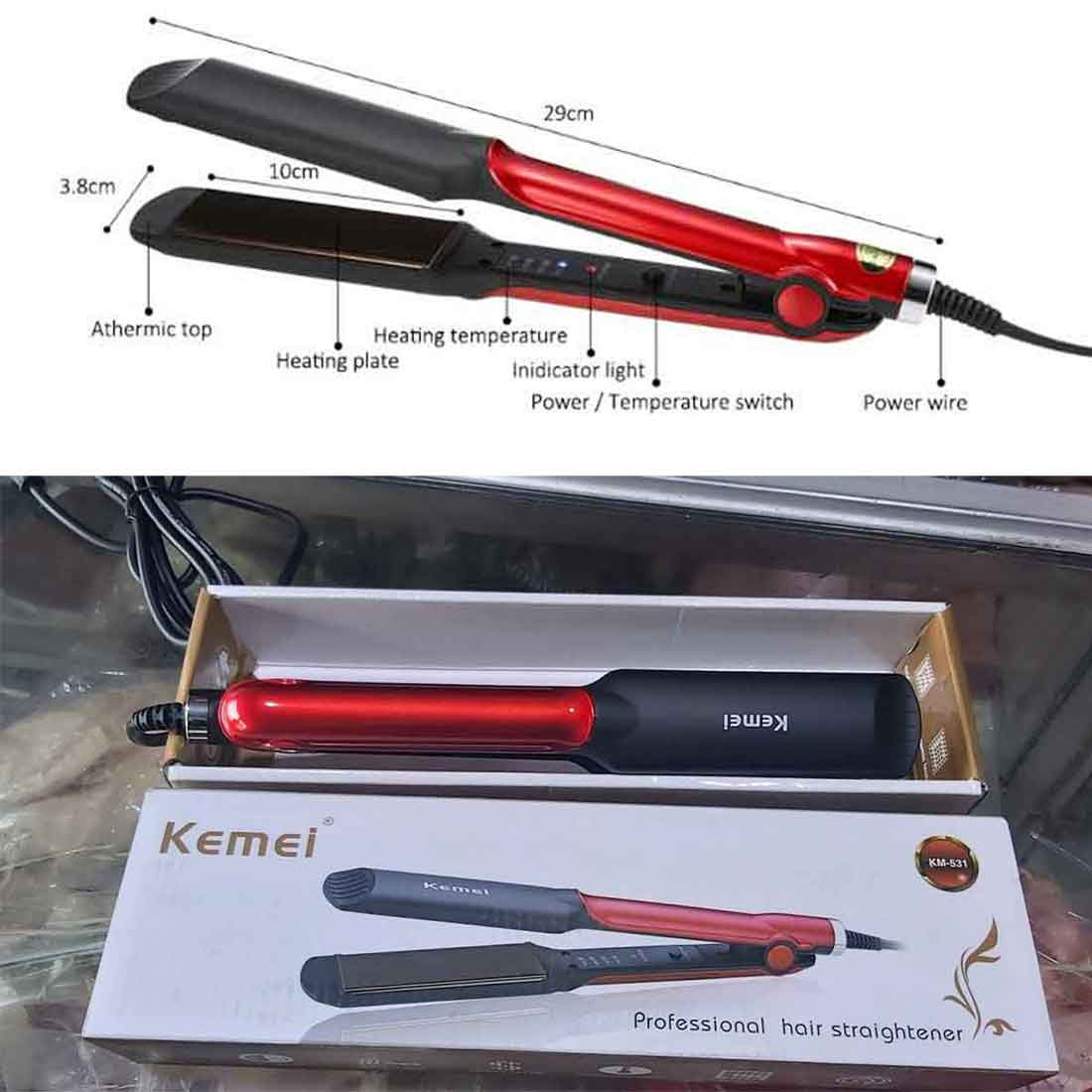 Kemei KM-472 Professional Hair Straightener  -1 Pcs Code: 13598022