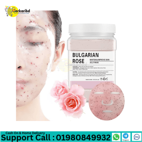 Bulgarian Rose Petals Natural Professiona Jelly Mask Powder Peel Off Facial Brightening Removal Freckle Face Care - 650gm