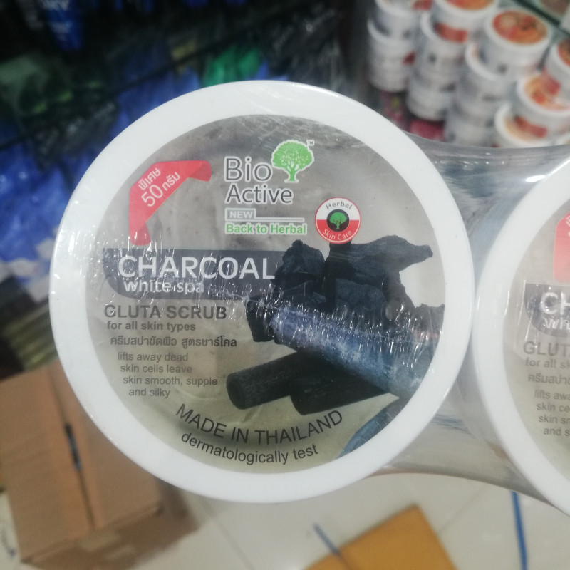 Bio Active Charcoal White Spa Gluta Scrub For All Skin Type
