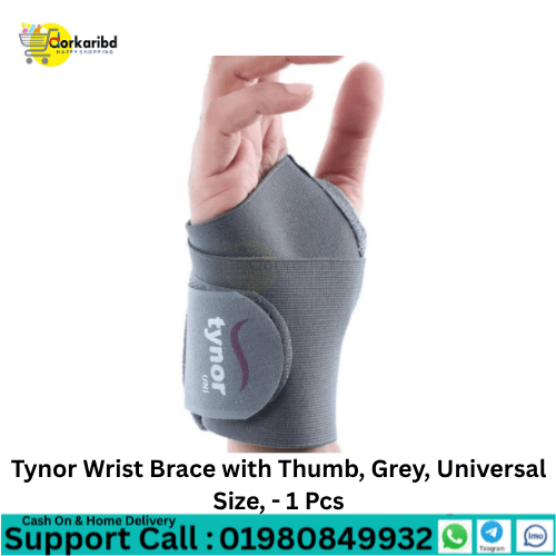Tynor Wrist Brace with Thumb, Grey, Universal Size, - 1 Unit