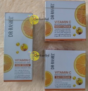 Dr.Rashel Vitamin C (Day Cream)  And (Night Cream) And (Face serum) With Niacinamide and Collagen | Moisturizer | Anti-Aging | Lift & Firming Skin size 50gm+50gm+50gm - COMBO 3 PCS