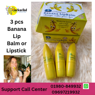 3 pcs Banana Lip Balm or Lipstick
