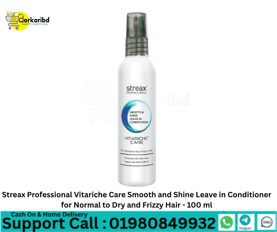 Streax Professional Vitariche Care Smooth and Shine Leave in Conditioner for Normal to Dry and Frizzy Hair - 100 ml