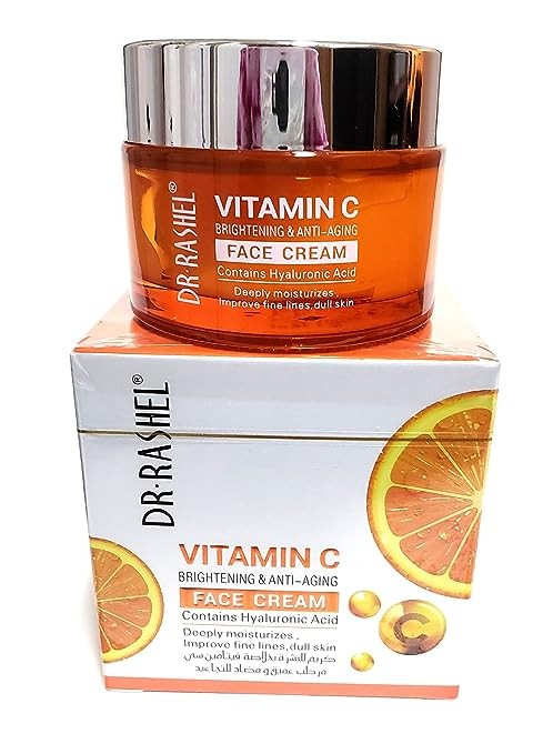 Dr.Rashel Vitamin C Face Cream - Hyaluronic Acid , Anti Aging and Collagen Moisturizer -50gm - 1 Pcs