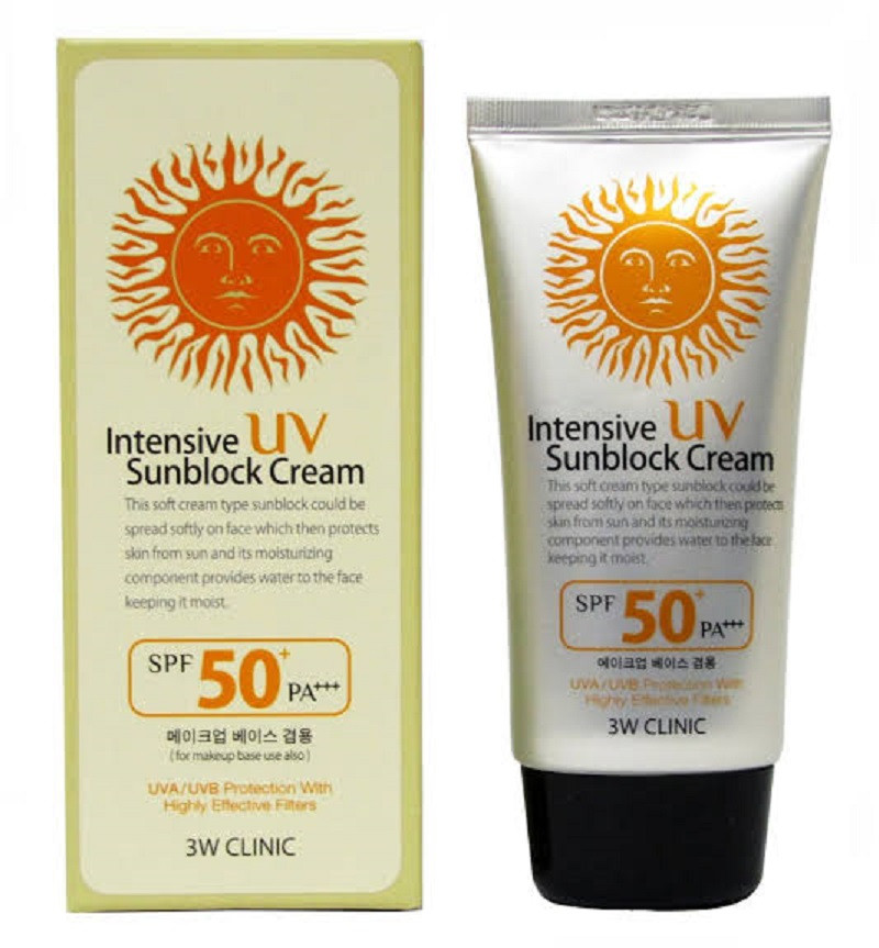 3W Clinic Intensive UV Sunblock Sunscreen Cream SPF50 PA+++ 70ml Korea