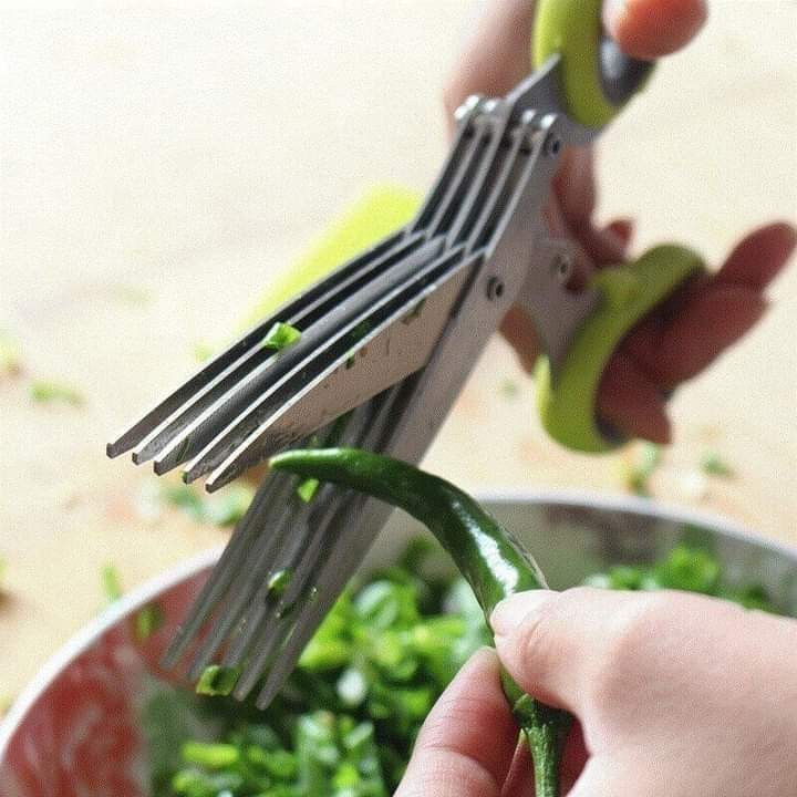 Vegetable Cutter 5 Blade Scissor (Random Color)