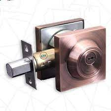 Square Deadbolt Security Lock One Side Key One Side Knob Door Lock Antique