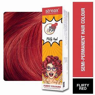 Streax Professional Hold and Play Funky Hair Colour Flirty Red 100gm