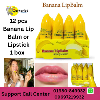 12 in 1 box Banana Lip Balm or Lipstick (1 dozen)