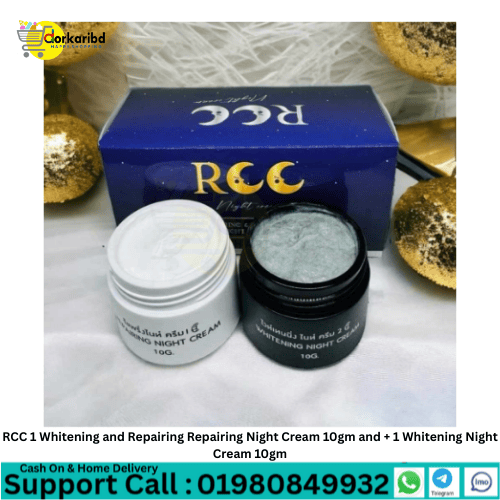RCC 1 Whitening and Repairing Repairing Night Cream 10gm and + 1 Whitening Night Cream 10gm