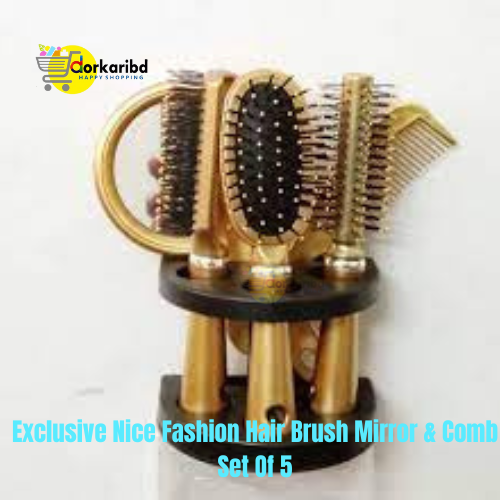 Exclusive Nice Fashion Hair Brush Mirror & Comb Set Of 5