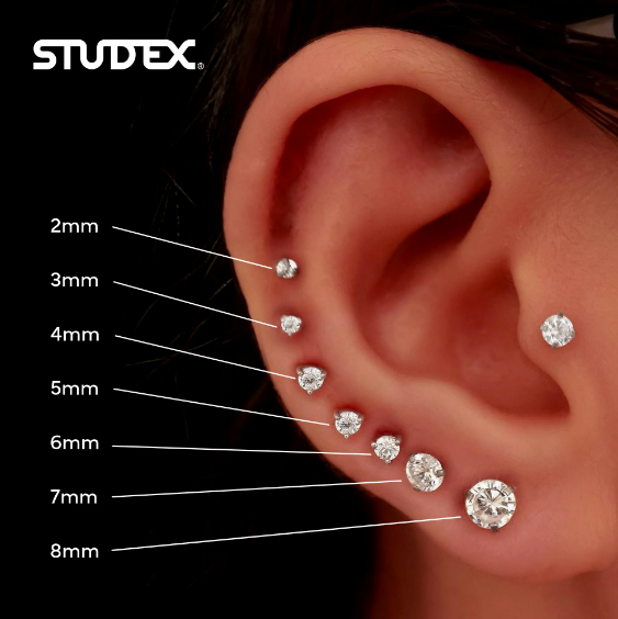 Piercing the ears or nose for use after Ear Piercing -1 stone (12 pair)