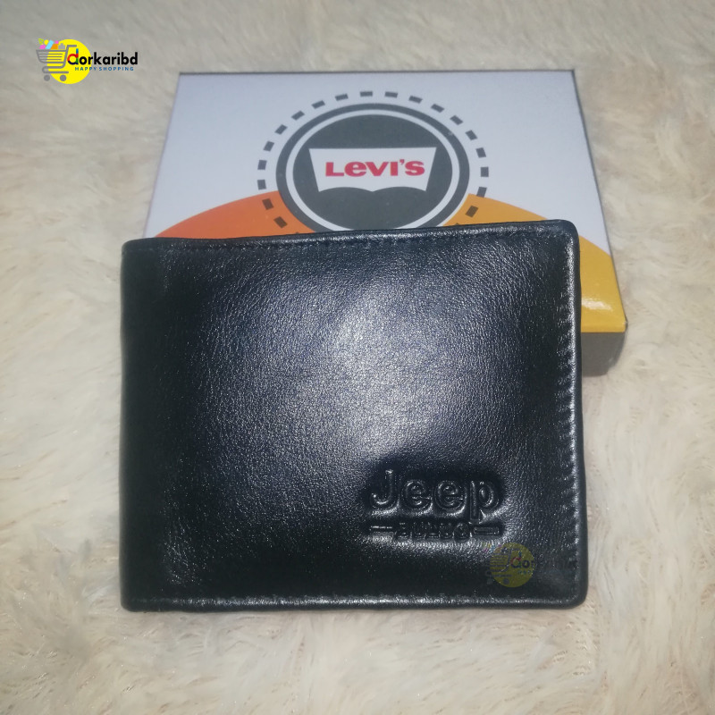 Jeep Leather wallet money bag - Black