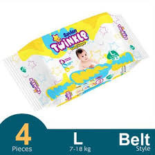 Savlon Twinkle Baby Belt Diaper Large (7-18 kg) (4 Pcs)