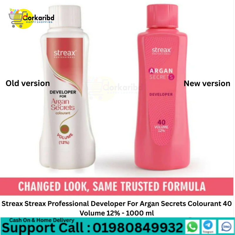 Streax Professional Developer For Argan Secrets Colourant 40 Volume 12% - 1000 ml