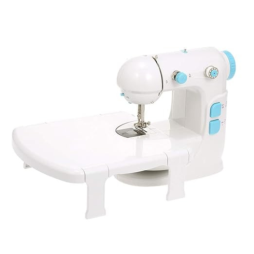Mini Electric Sewing Hine Adjustable Double S ed Double Thread Wide Table Cut Wire LED Light Free Arm U-sha d for Sleeves with dal Sewing Hine for Beginners US Plug