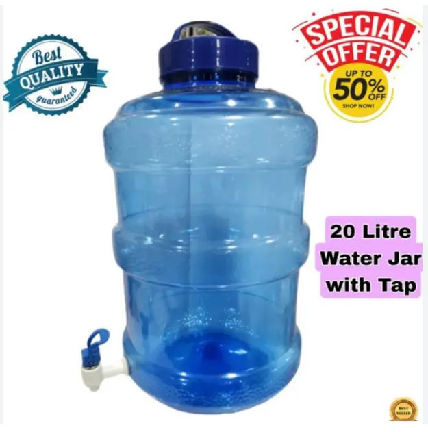 Water Jar Food Grade Plastic Water Jar With Tap Capacity - 20 Liters
