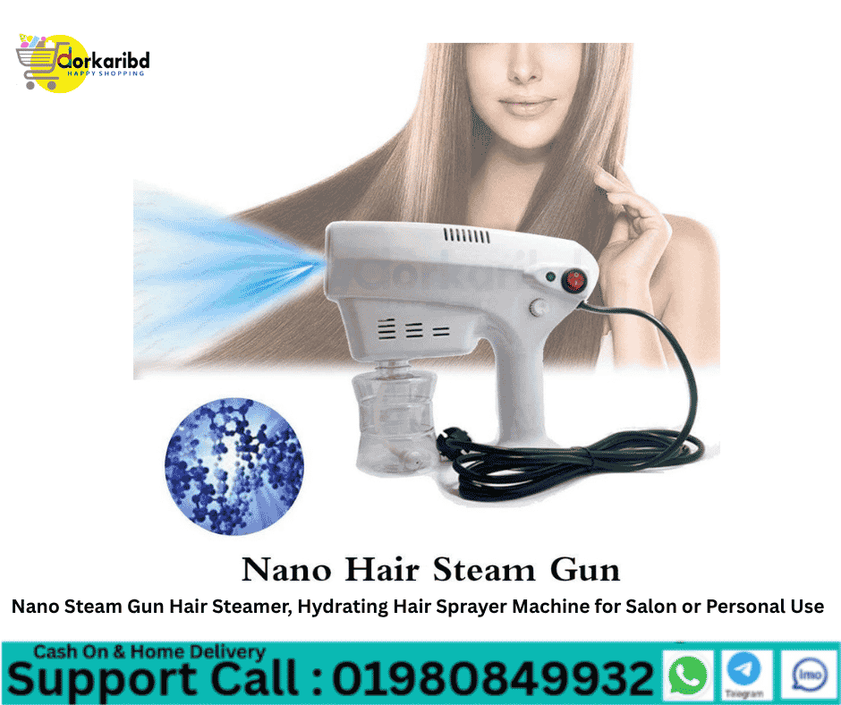 Nano Steam Gun Hair Steamer, Hydrating Hair Sprayer Machine for Salon or Personal Use