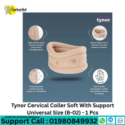 Tynor Cervical Coller Soft With Support Universal Size (B-02) - 1 Pcs