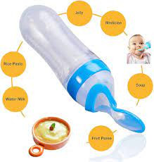 Rice Spoon Infant Feeding Bottle Silicone Newborn Baby Squeezing 90ml