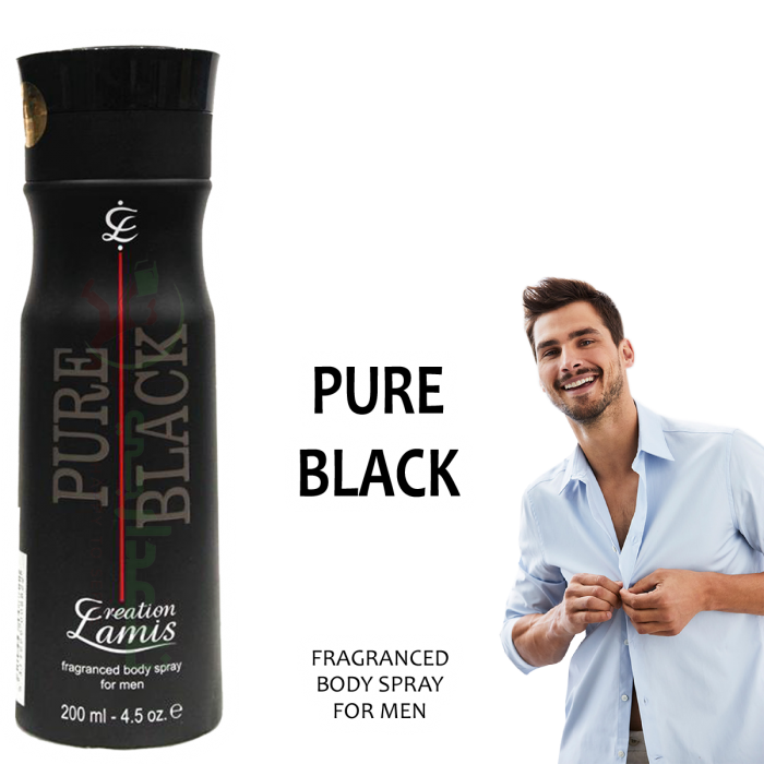 Pure Black Perfume By Creation Lamis for Men body Spray 200ML