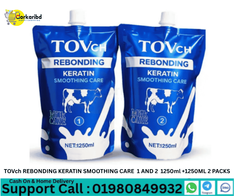 TOVch REBONDING KERATIN SMOOTHING CARE  1 AND 2  1250ml +1250ML 2 PACKS