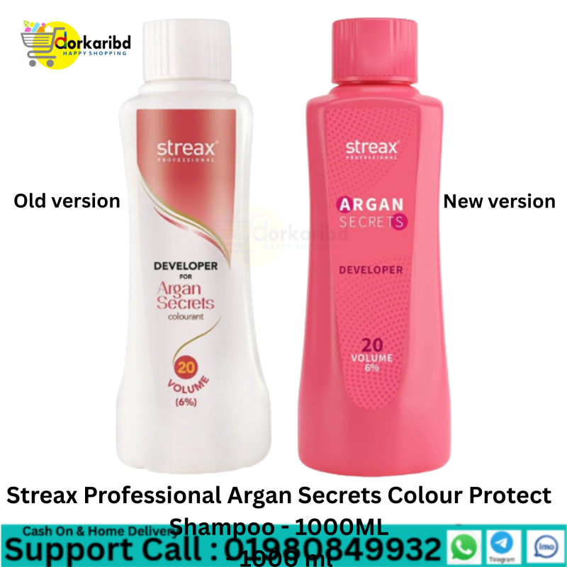 Streax Professional Developer For Argan Secrets Colourant 20 Volume 6% - 1000 ml