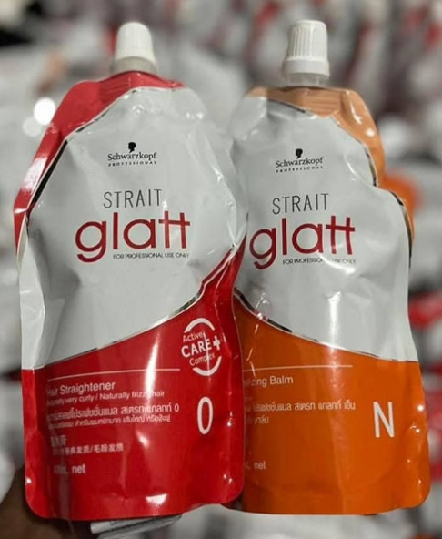 Glatt Professional Hair Straightener For Naturally Very Cruly/Naturally Frizzy Hair 400ml + 400ml Neutralizer