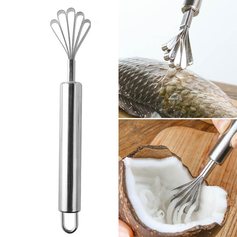 Coconut Scraper, Coconut Meat Removal Knife, Stainless Steel Coconut Grater Slicer, Multi-Purpose Stainless Steel Planer (Pack of 1)