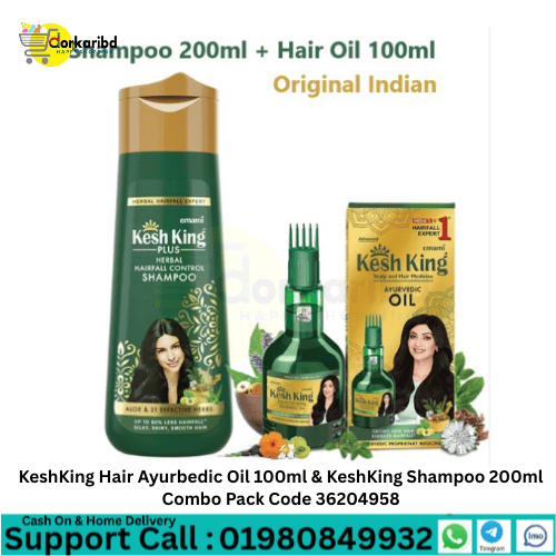 KeshKing Hair Ayurbedic Oil 100ml & KeshKing Shampoo 200ml Combo Pack Code 36204958