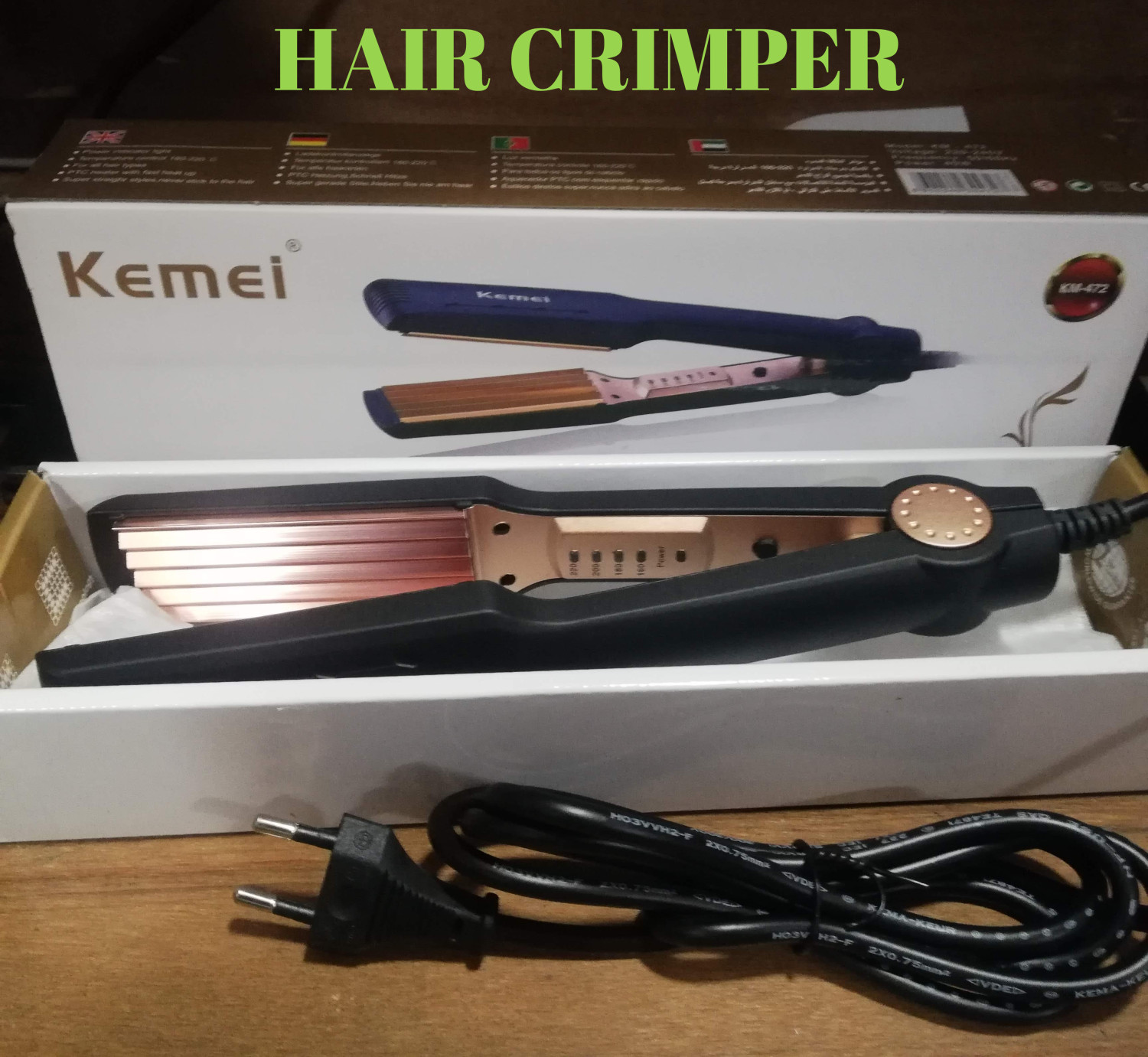 Kemei Km-470  Hair Crimper Hair Professional Straightener  -1 Pcs