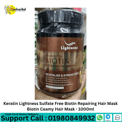 Keratin Lightness Sulfate Free Biotin Repairing Hair Mask Biotin Ceamy Hair Mask - 1000ml
