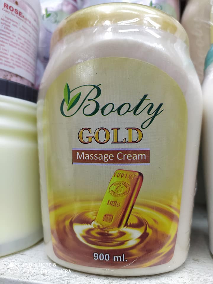 Booty Essentials Gold Skin Glow Massage Cream With Gold Dust & Olive Oil 900ml
