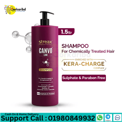 STREAX Professional Canvo Line Shampoo For Straightened Hair (1.5L)