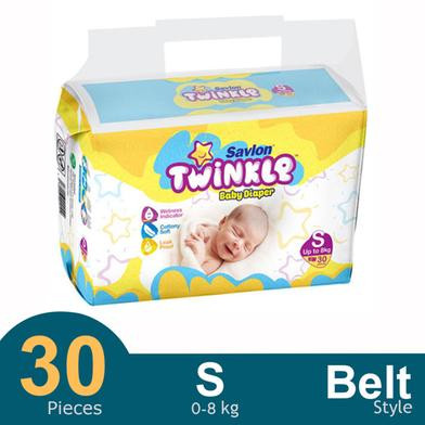 Savlon Twinkle Belt System Baby Diaper (0-8 kg) (30 Pcs)