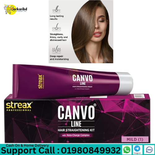 Streax Professional Canvoline Hair Straightening Cream (Mild) 160 gm -1 pcs