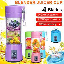 Mini USB Rechargeable Portable Electric Fruit Juicer - Blender Machine-Multicolour