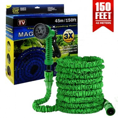 150 Feet Magic Hose Pipe for Bike/Motorcycle, Car Wash, Garden 45 Meter Super Strong Color: Green / Blue Hose