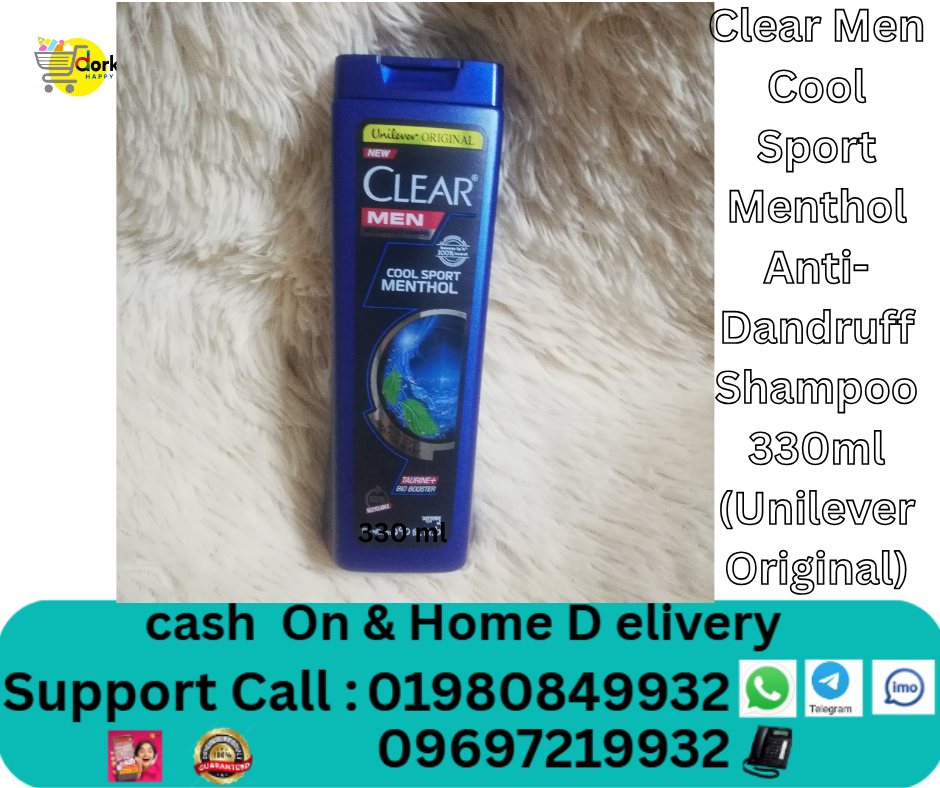 Clear Men Cool Sport Menthol Anti-Dandruff Shampoo 330ml (Unilever Original)