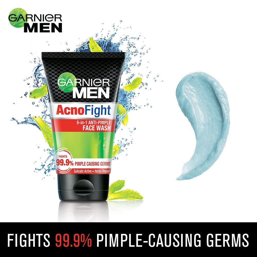 Garnier Men, Anti-Pimple Face Wash, Repairs Skin & Balances Oils, AcnoFight, 100 gm