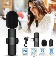 K8 Wireless Lavalier Type-C Single Microphone Upgraded Plug-Play Auto-Syncs Mic For Vlogs Interview Youtubers (NO APP or Bluetooth Needed)