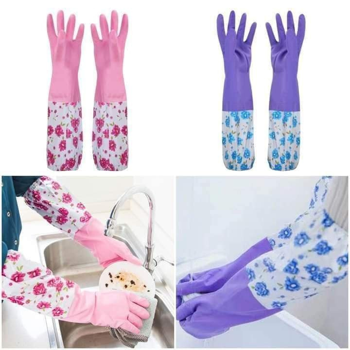 Silicone Dish Washing Kitchen Full Hand Gloves -1 pair